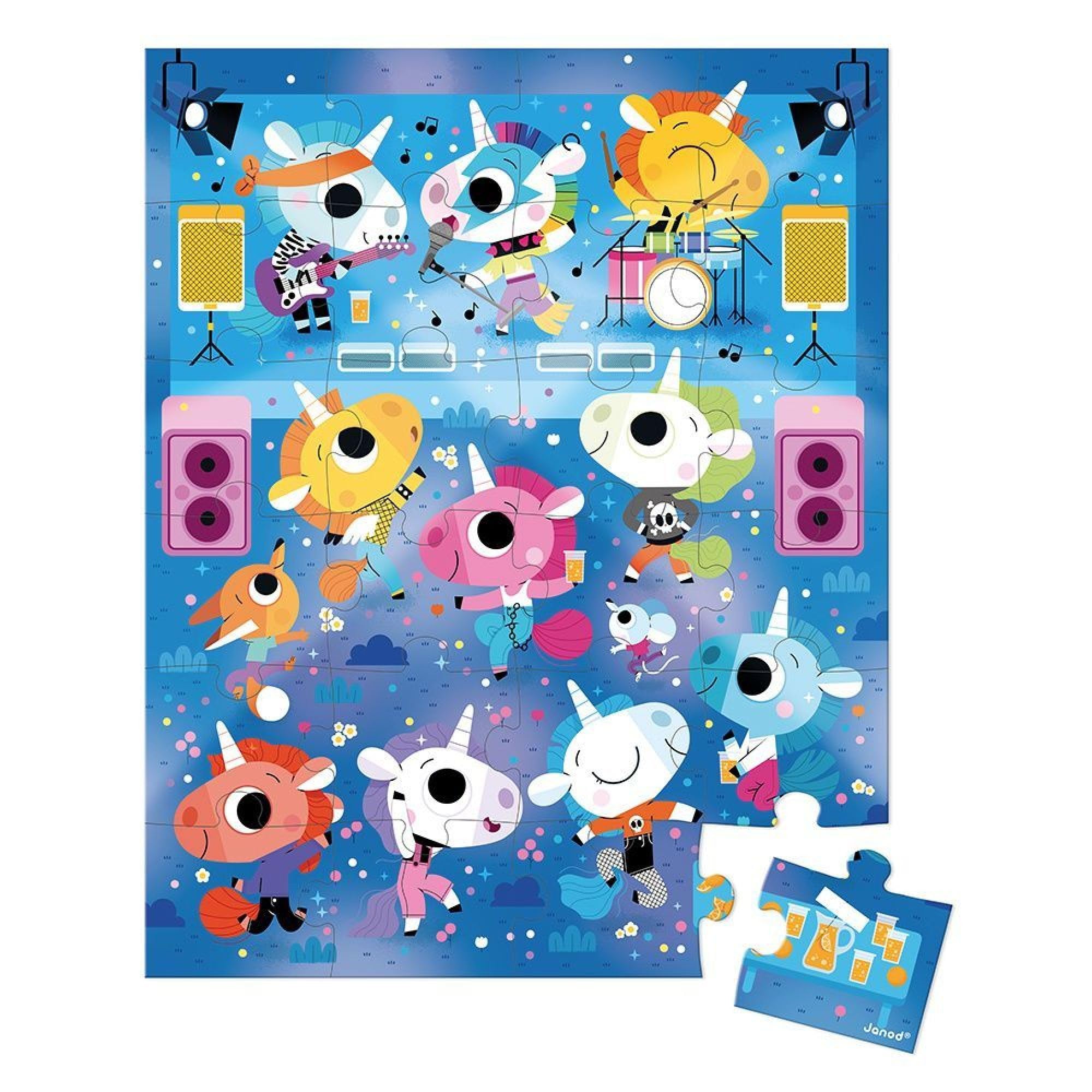 janod-puzzle-das-rockkonzert-der-einh-rner-j02544-24-teile-ab-3-jahre image 2