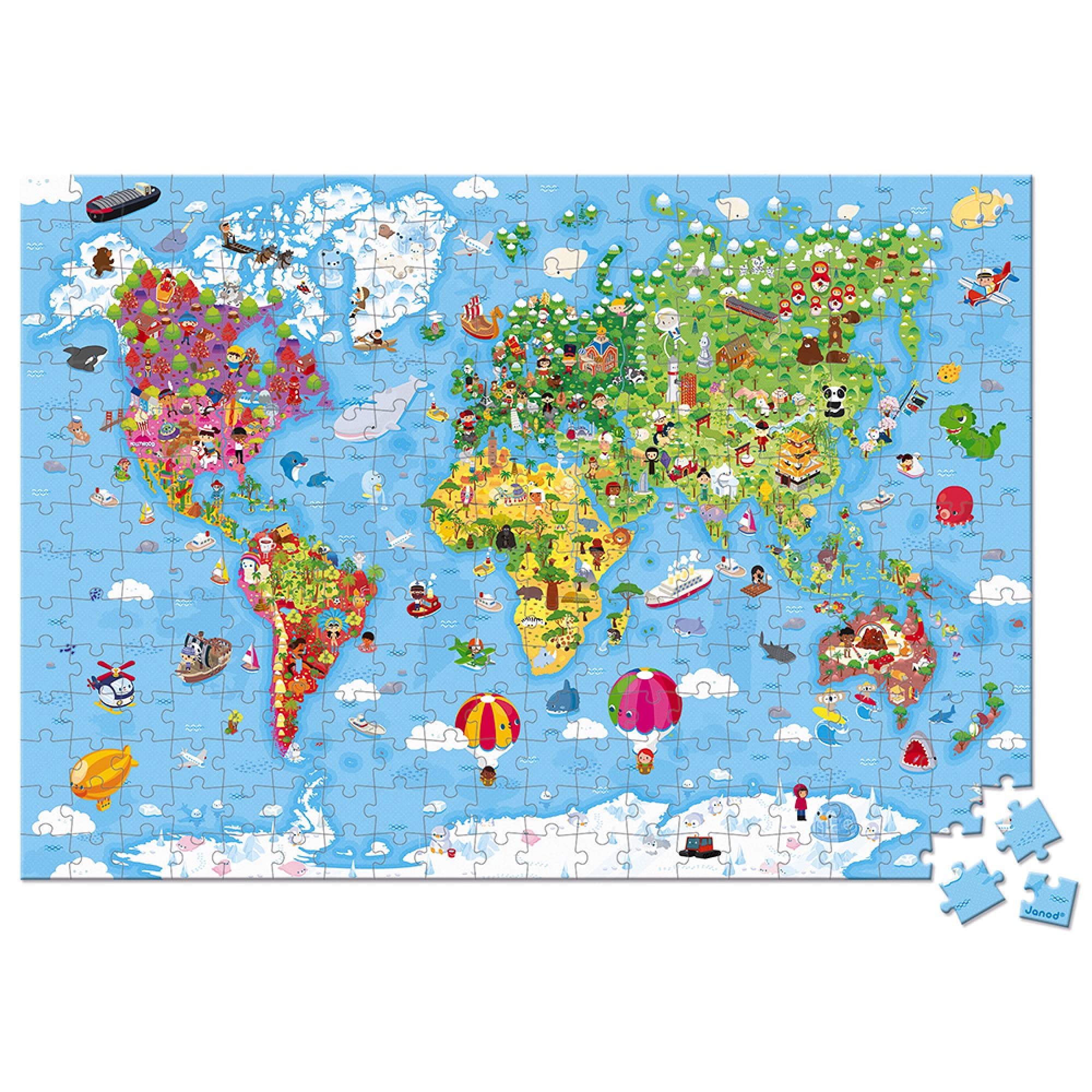 janod-puzzle-weltkarte-gro-300-teile-99-x-69-cm image 2