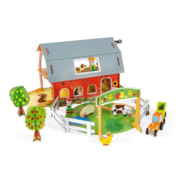 janod-story-bauernhof-j08577-spielset-mit-10-holzfiguren image 1