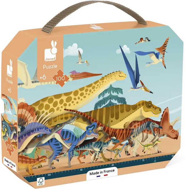 janod-kinder-panoramapuzzle-dino-100-teile-1-meter image 1