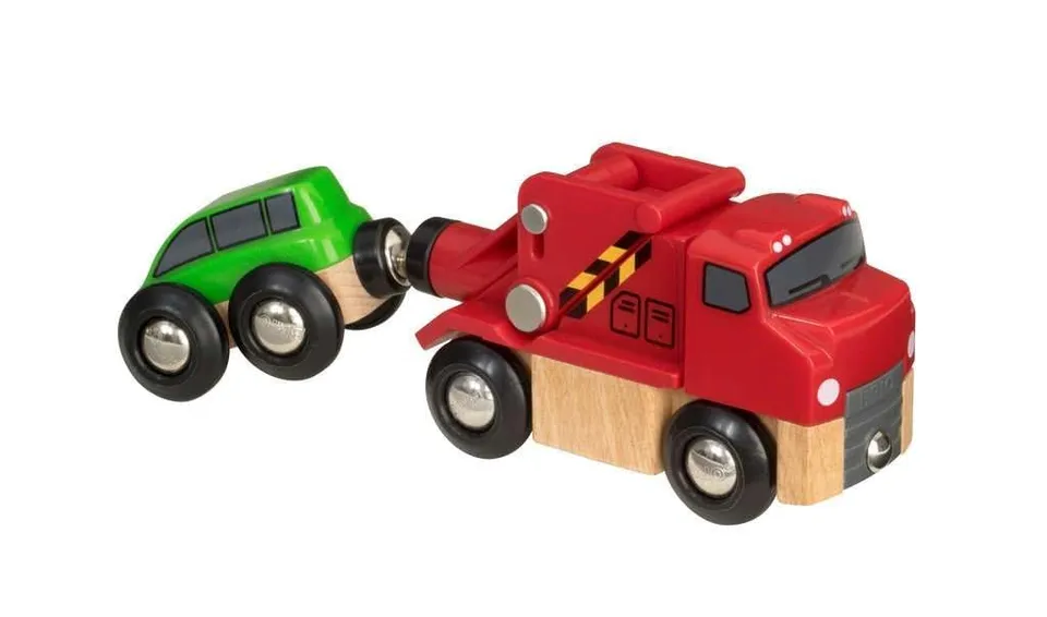 brio-world-abschleppwagen-mit-auto-holzeisenbahn-fahrzeug image 1