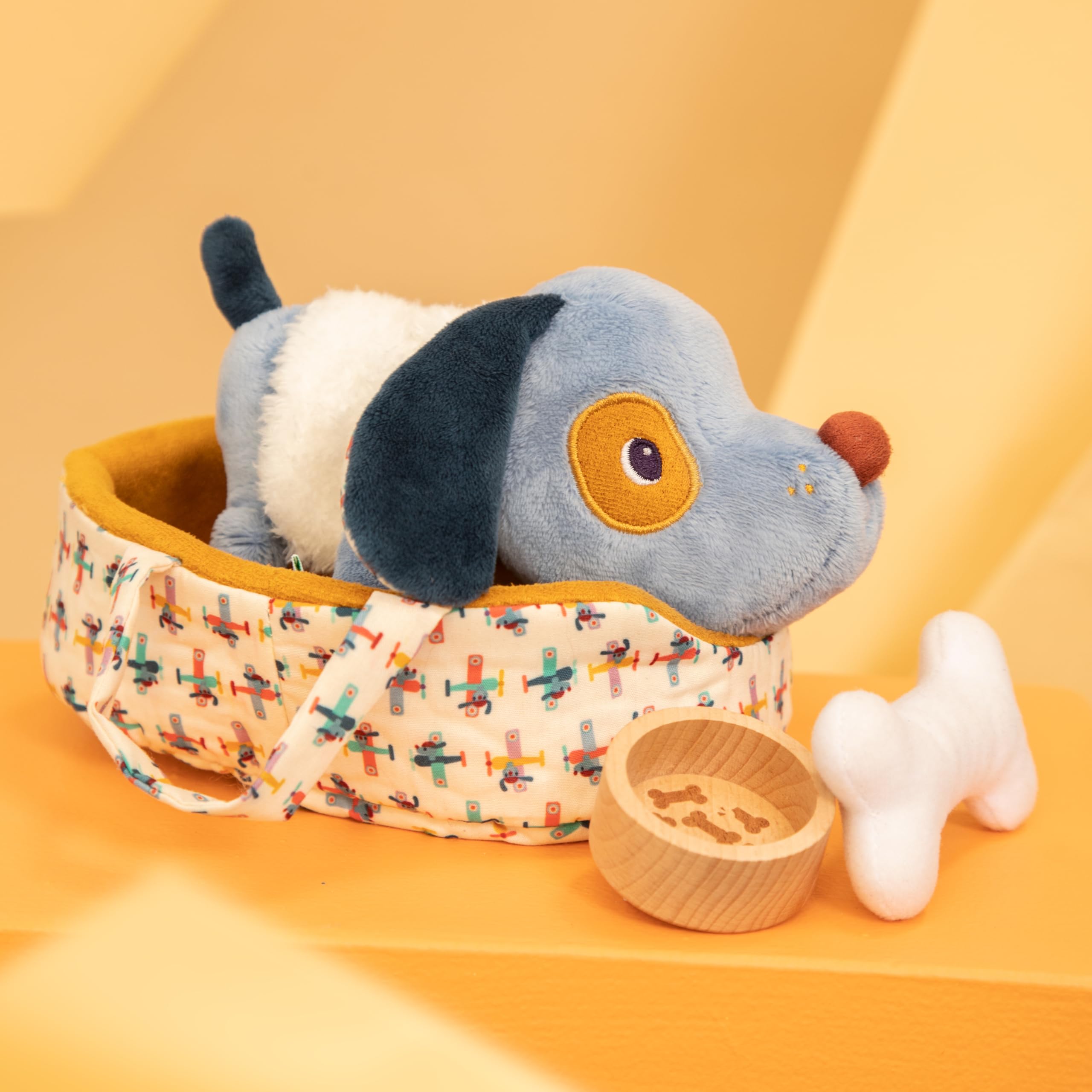 lilliputiens-jules-hunde-kuscheltier-mit-k-rbchen-und-zubeh-r image 2