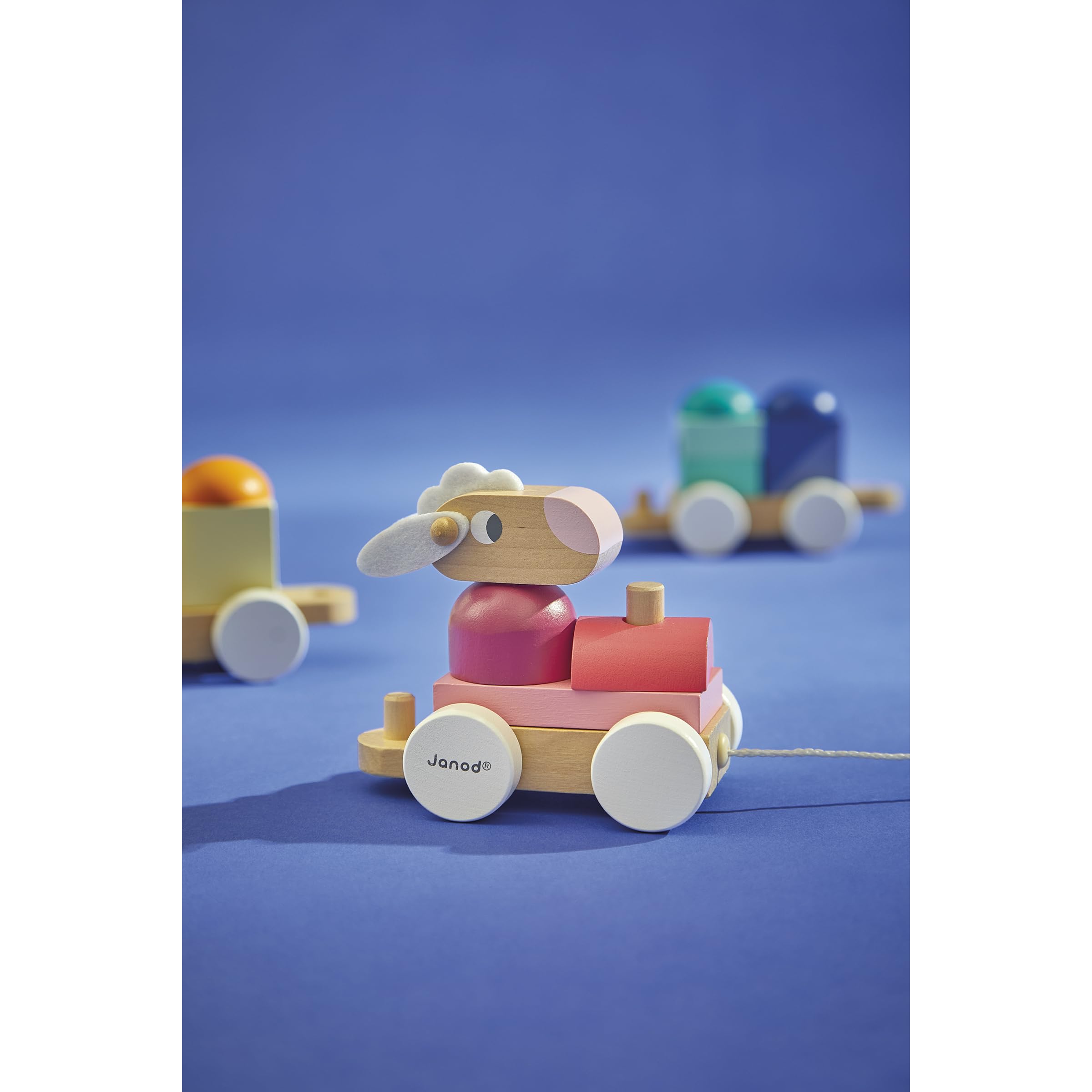 janod-holz-nachziehzug-schaf-2-in-1-lok-2-waggons-mit-15-baukl-tzen-ab-12-monate image 8