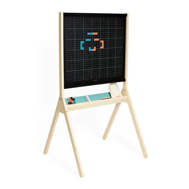 janod-klassische-doppelseitige-magnettafel-standtafel-mit-20-magneten image 1