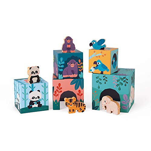janod-baby-stapelpyramide-tiere-mit-5-w-rfeln-und-5-holzfiguren-wwf image 6