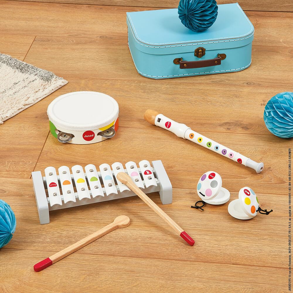 janod-confetti-holz-musikset-4-instrumente-xylofon-tamburin-fl-te-ab-2-jahre image 6