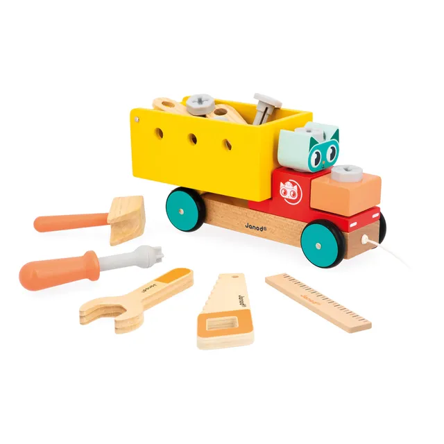 janod-brico-kids-mein-erstes-konstruktionsspiel-nachzieh-diy-lkw-holz-23-teile image 1