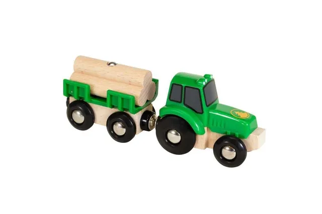 brio-world-traktor-mit-holz-anh-nger-fahrzeug-set-ab-3-jahre image 1
