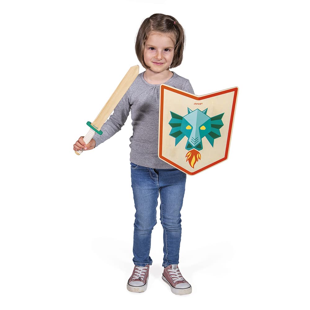 janod-drachen-ritter-set-j03171-holzschild-und-holzschwert image 4