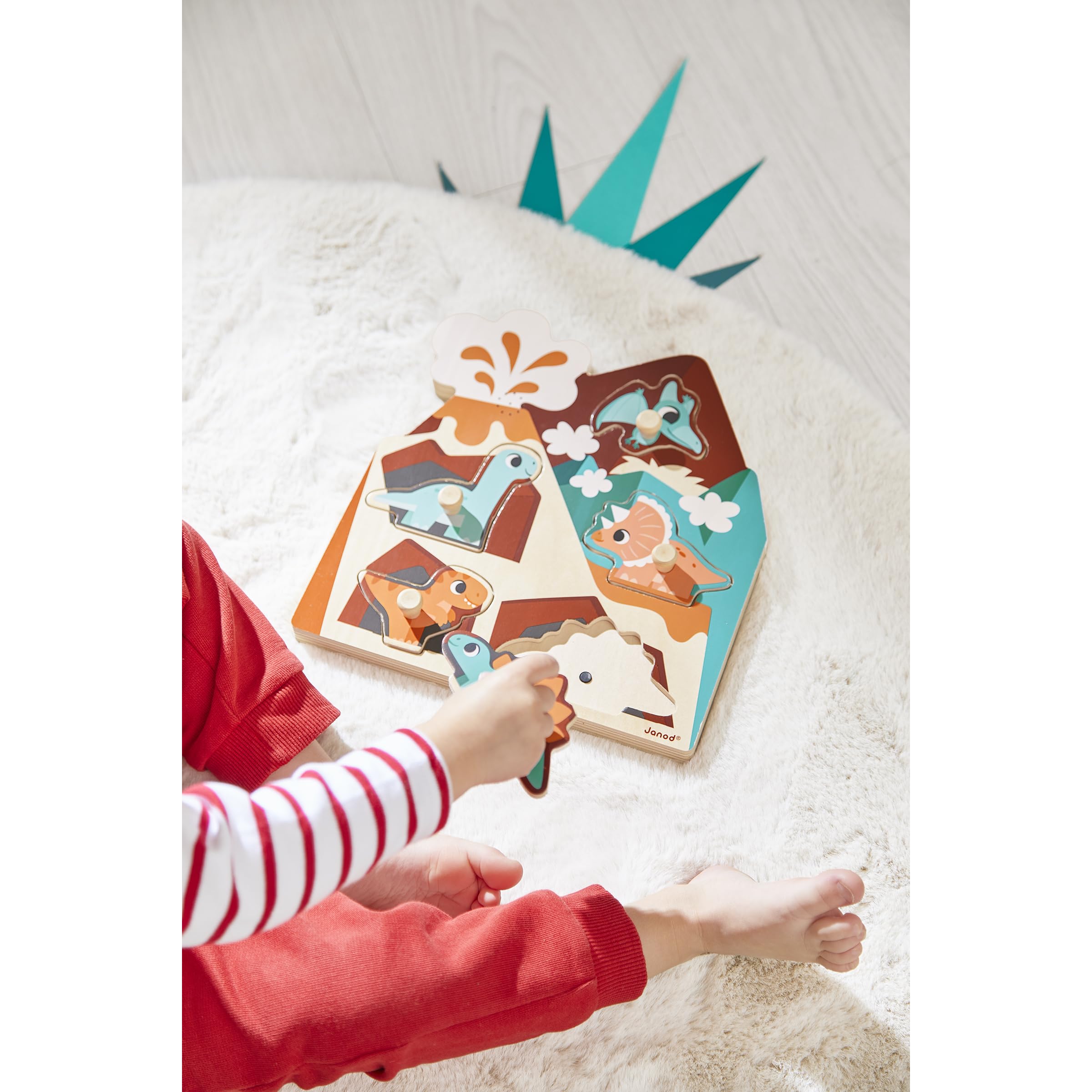 janod-holzpuzzle-mit-ger-uschen-dino-5-teile-ab-18-monaten image 7