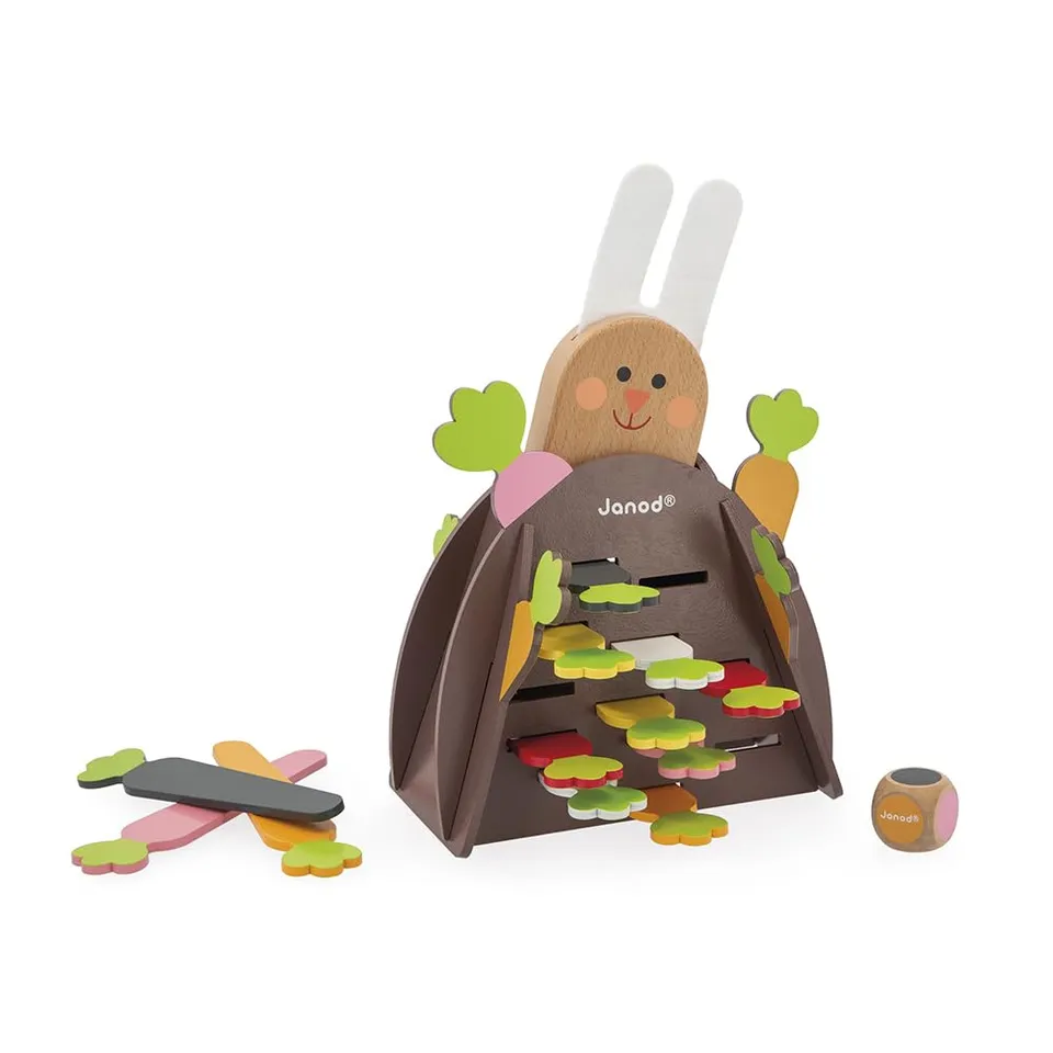 janod-magic-carrot-j02473-holz-gesellschaftsspiel-bau-kaninchen image 1