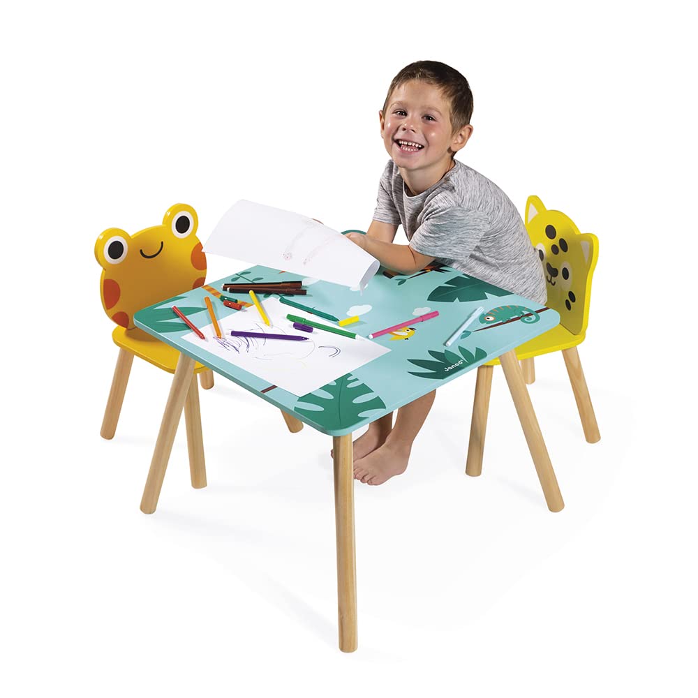janod-tropik-holztisch-mit-2-st-hlen-frosch-jaguar-j08273 image 4