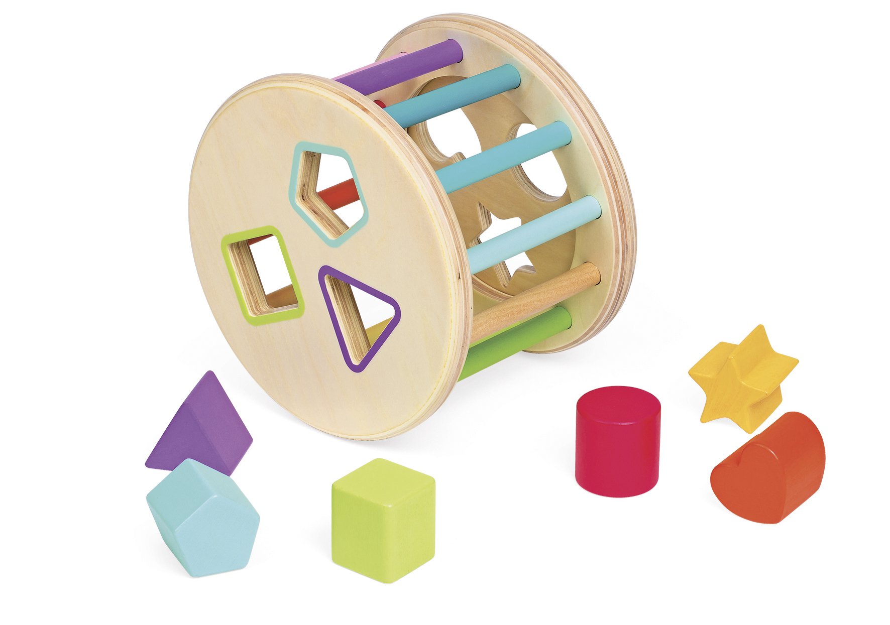 janod-holz-sortierspiel-rolltrommel-steckbox-j05336 image 4