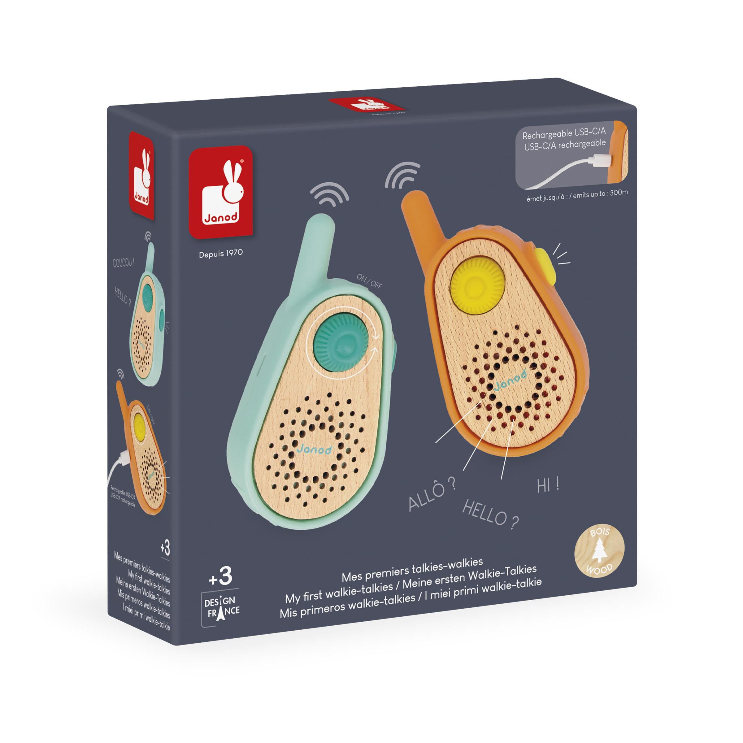 janod-walkie-talkie-kinder-set-2-ger-te-300-m-usb-c-ab-3-jahren image 6