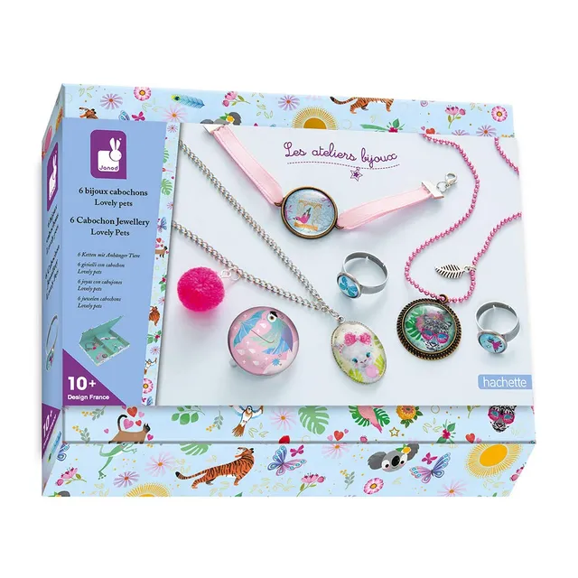 janod-les-ateliers-bijoux-schmuck-bastelset-sch-ne-haustiere-cabochons-6-schmuck image 1