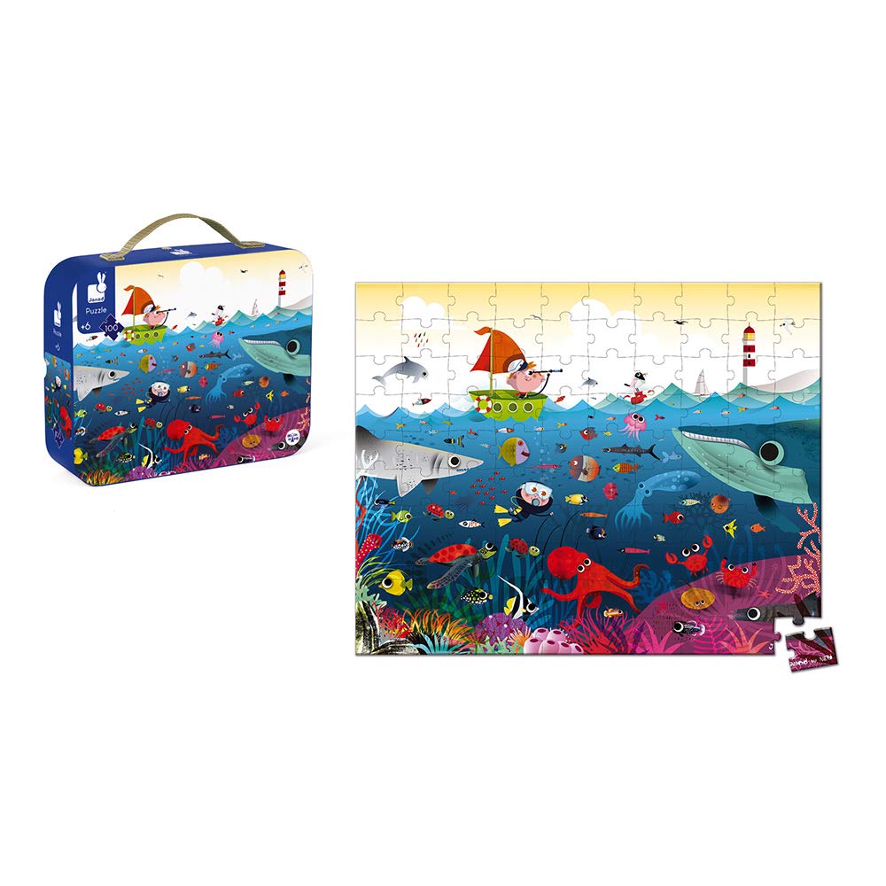 janod-j02947-kinder-puzzle-unterwasserwelt-100-teile-im-koffer image 3