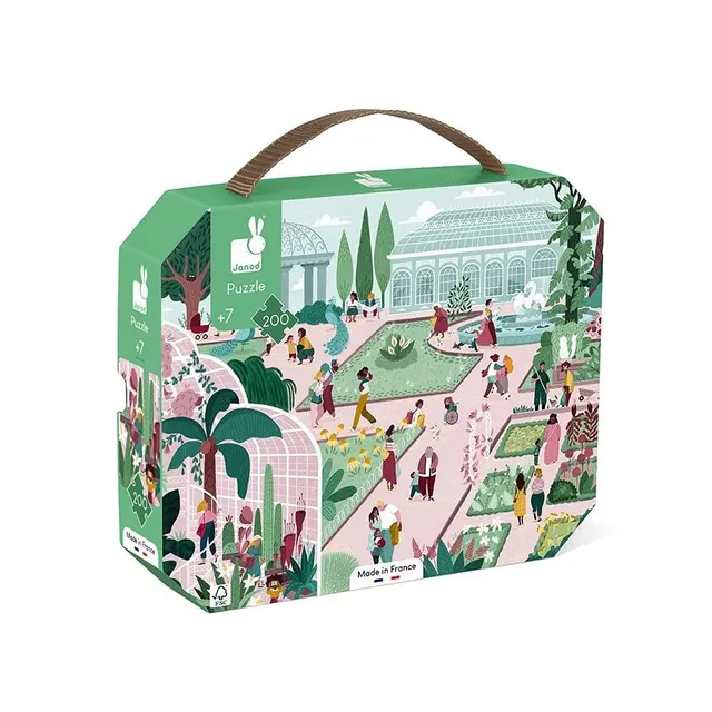 janod-kinderpuzzle-botanischer-garten-200-teile-im-koffer-j02684-ab-7-jahren image 1