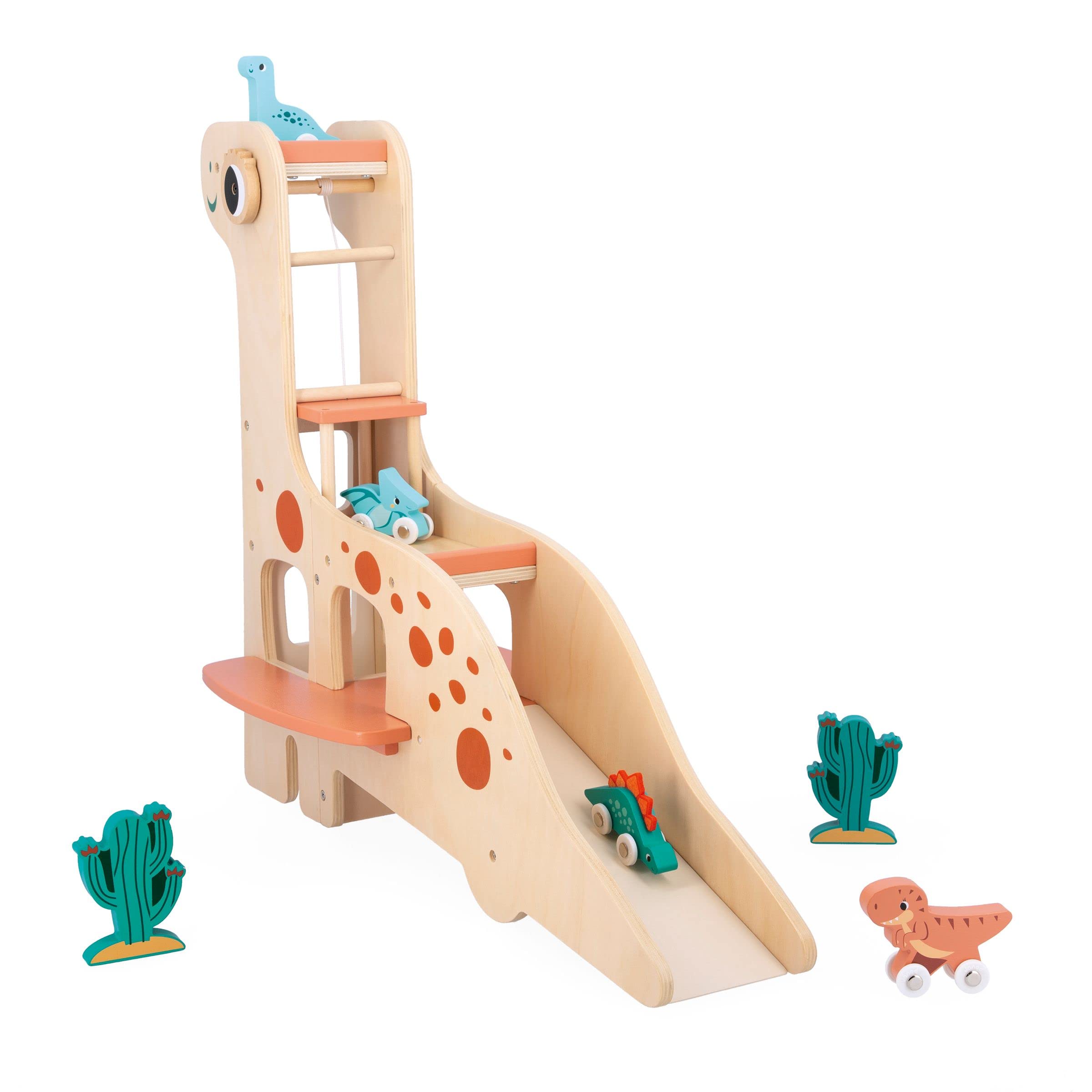 janod-j05835-diplodocus-parkhaus-dino-garage-aus-holz-mit-4-dinos image 4