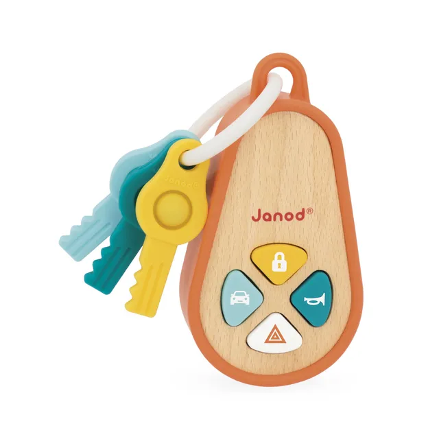 janod-klangvoller-schl-sselanh-nger-mit-4-sounds-rassel-ab-18-monaten image 1