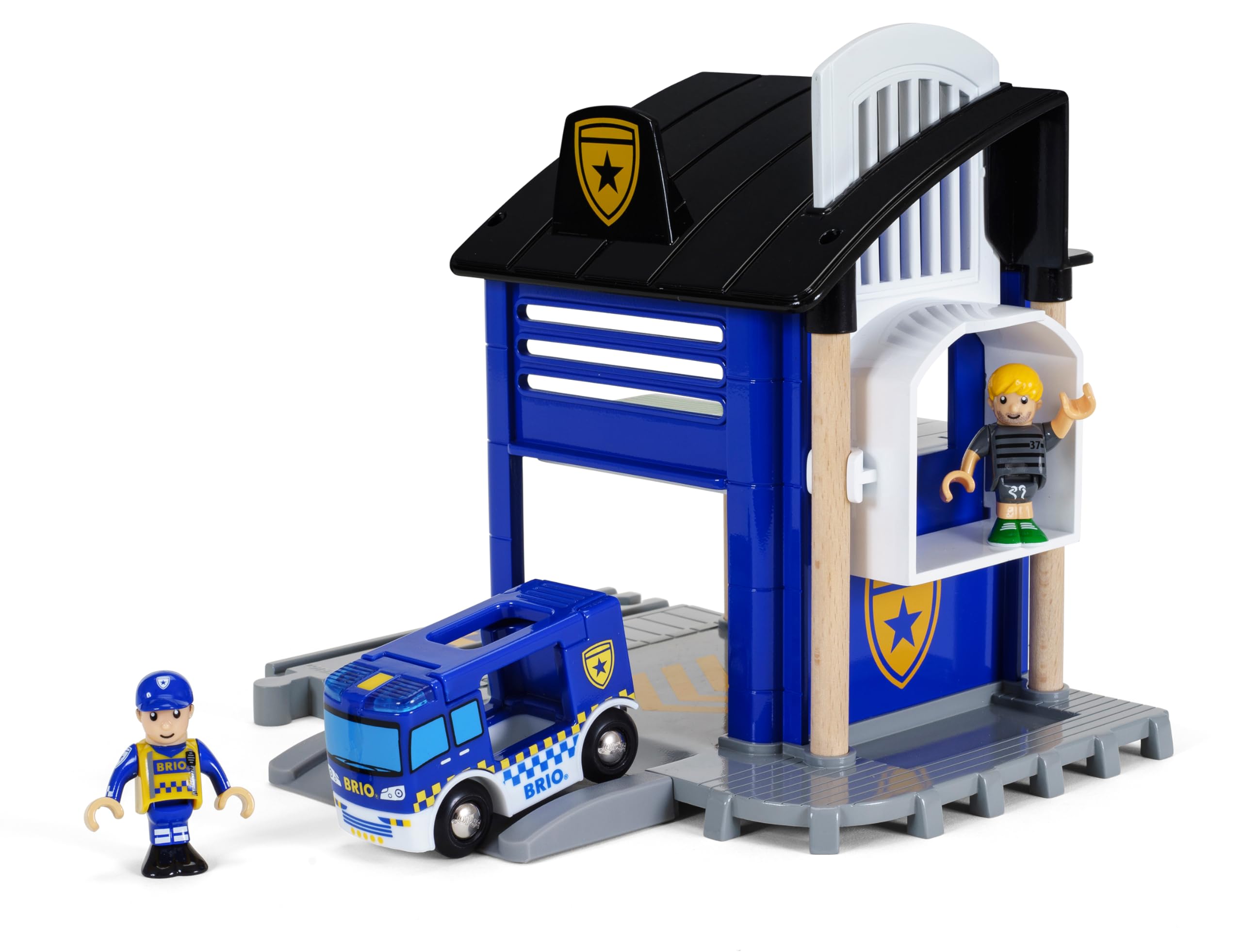 brio-world-polizeistation-mit-einsatzfahrzeug-holzspielzeug-ab-3-jahre image 2