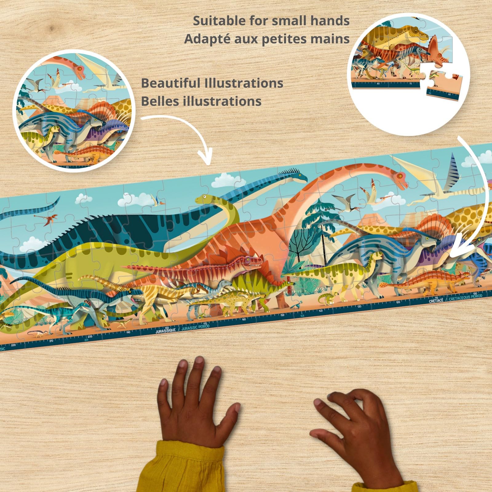 janod-kinder-panoramapuzzle-dino-100-teile-1-meter image 2