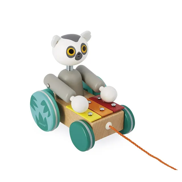 janod-musik-lemur-zum-ziehen-tropik-j08270-xylophon-holz-ab-18-monaten image 1