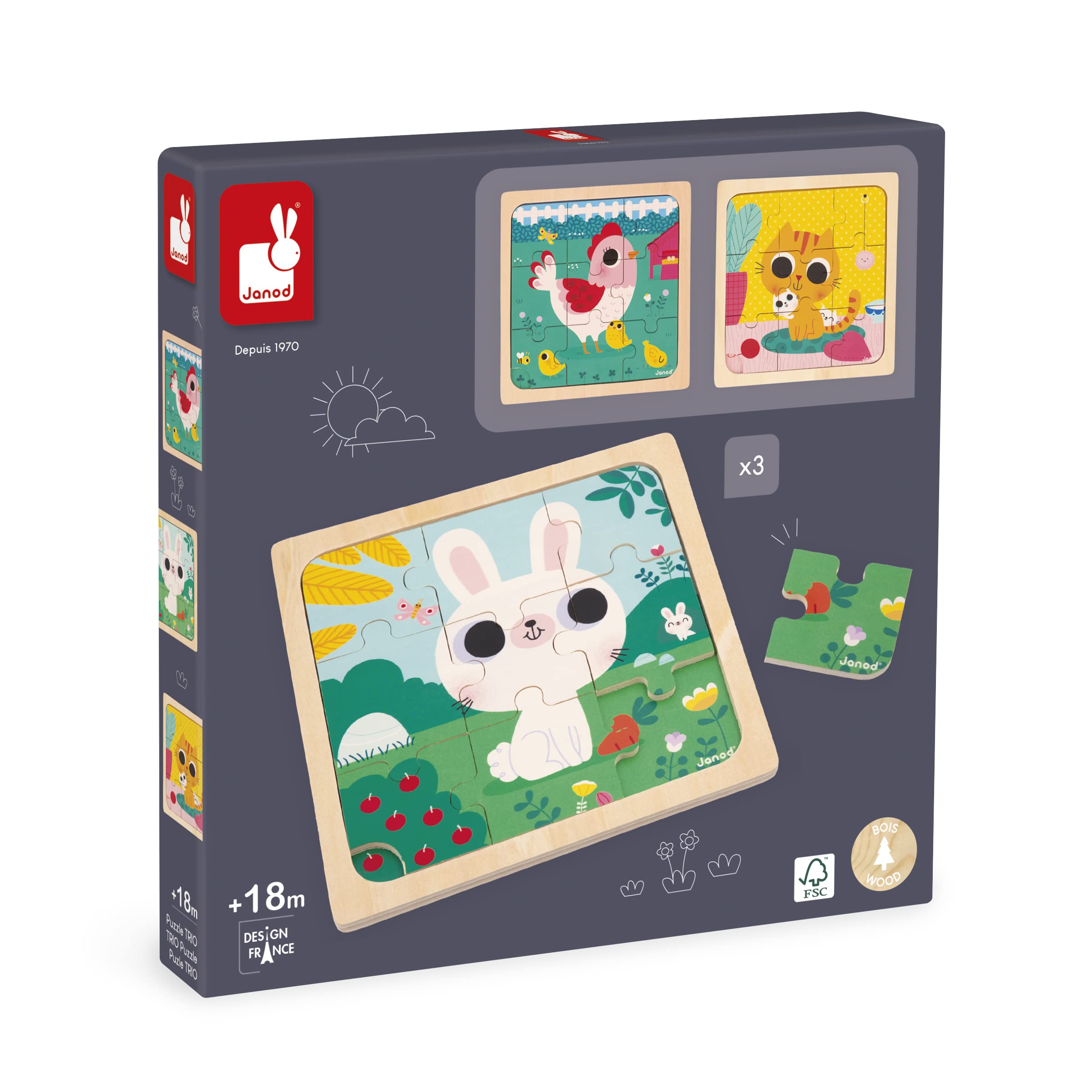 janod-3-holzpuzzle-9-teilig-huhn-katze-hase-j07113 image 6