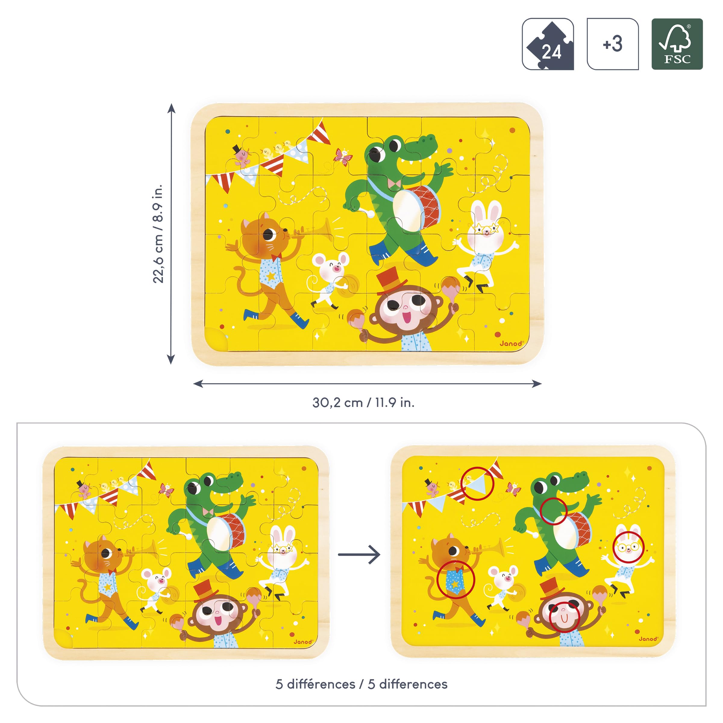 janod-holzpuzzle-tierfanfare-j07125-24-teile-ab-4-jahren image 3