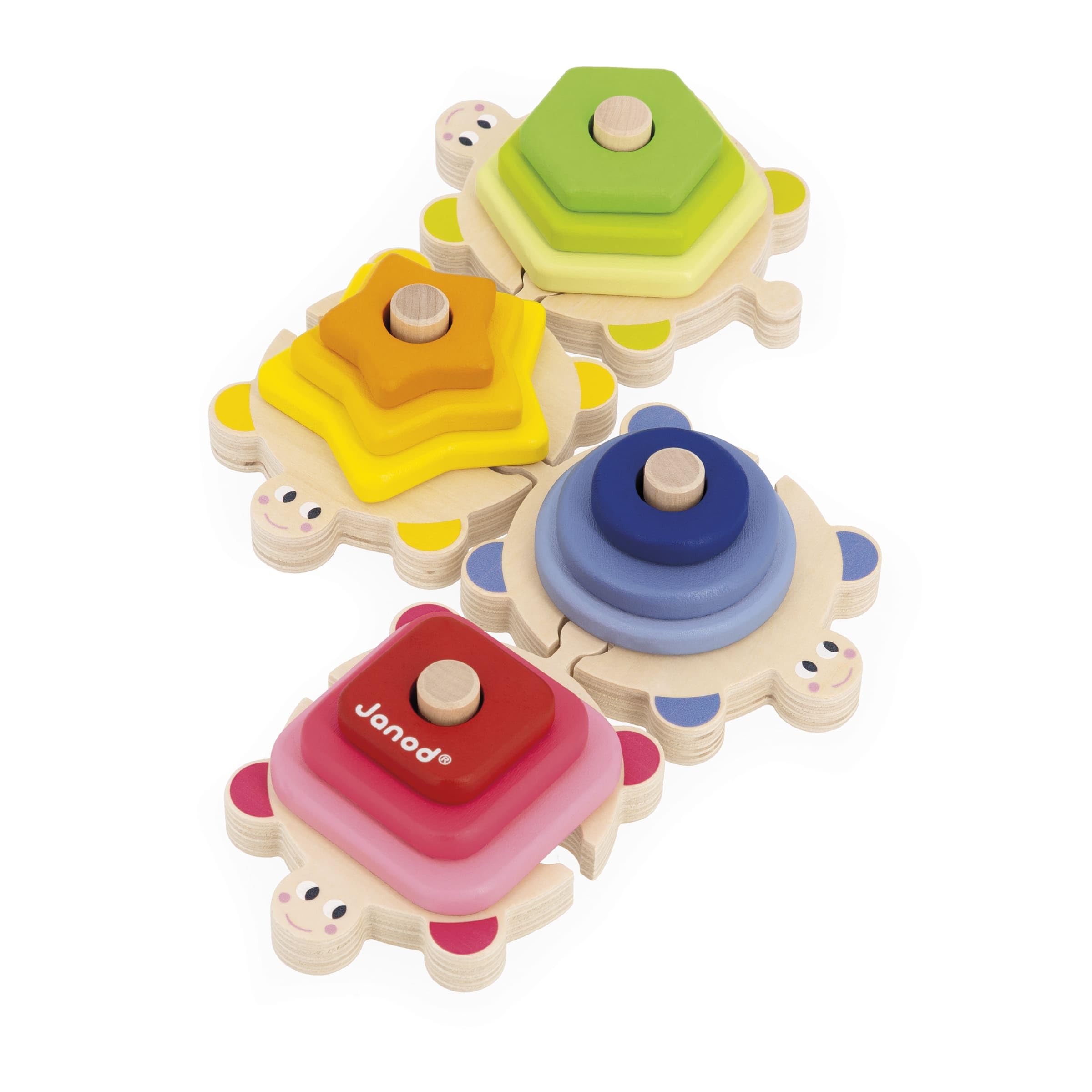 janod-i-wood-steckpuzzle-schildkr-ten-4-holzpuzzles-mit-12-teilen-fsc-zertifizie image 4