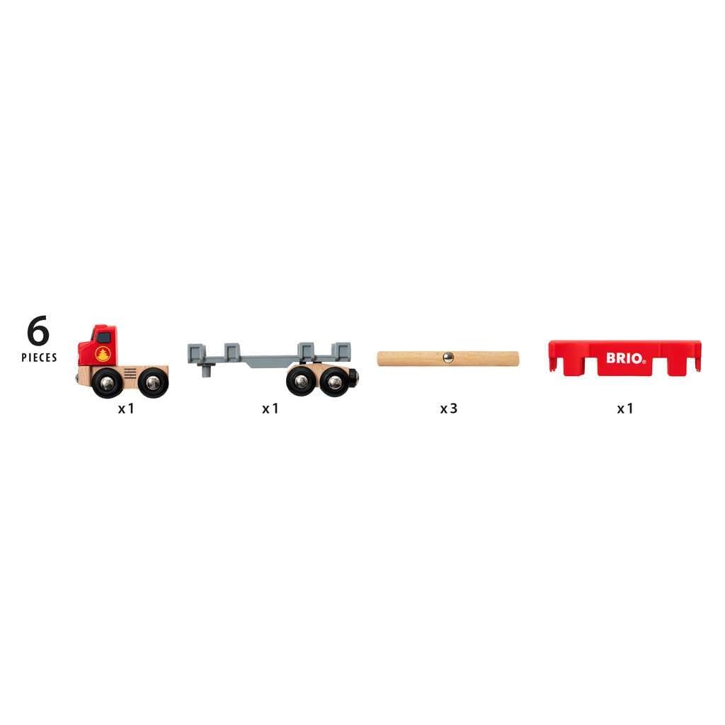 brio-world-holztransporter-mit-magnetladung-lkw-mit-anh-nger-und-st-mmen image 7