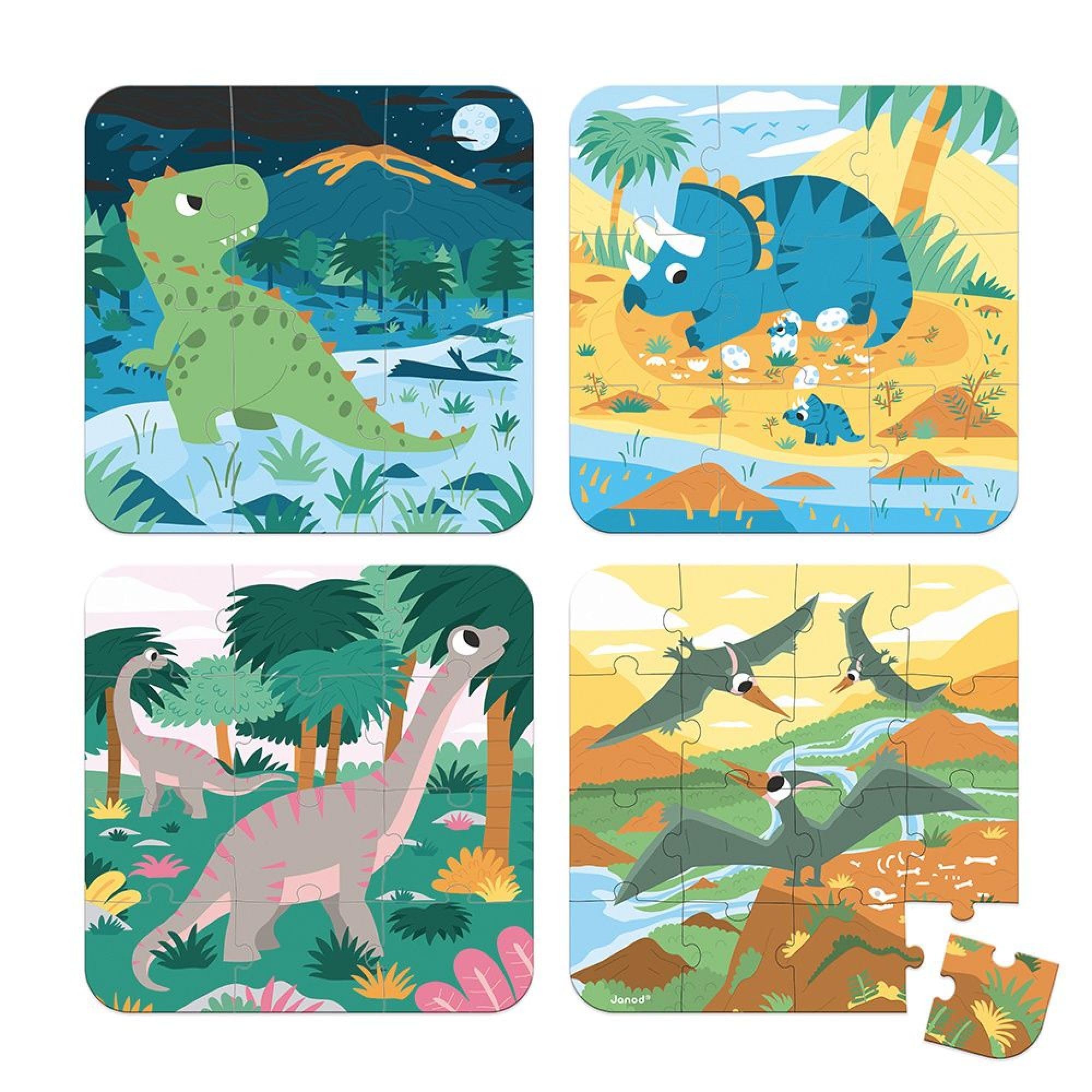 janod-j02541-dinosaurier-puzzle-set-4-teilig-6-bis-16-teile image 2