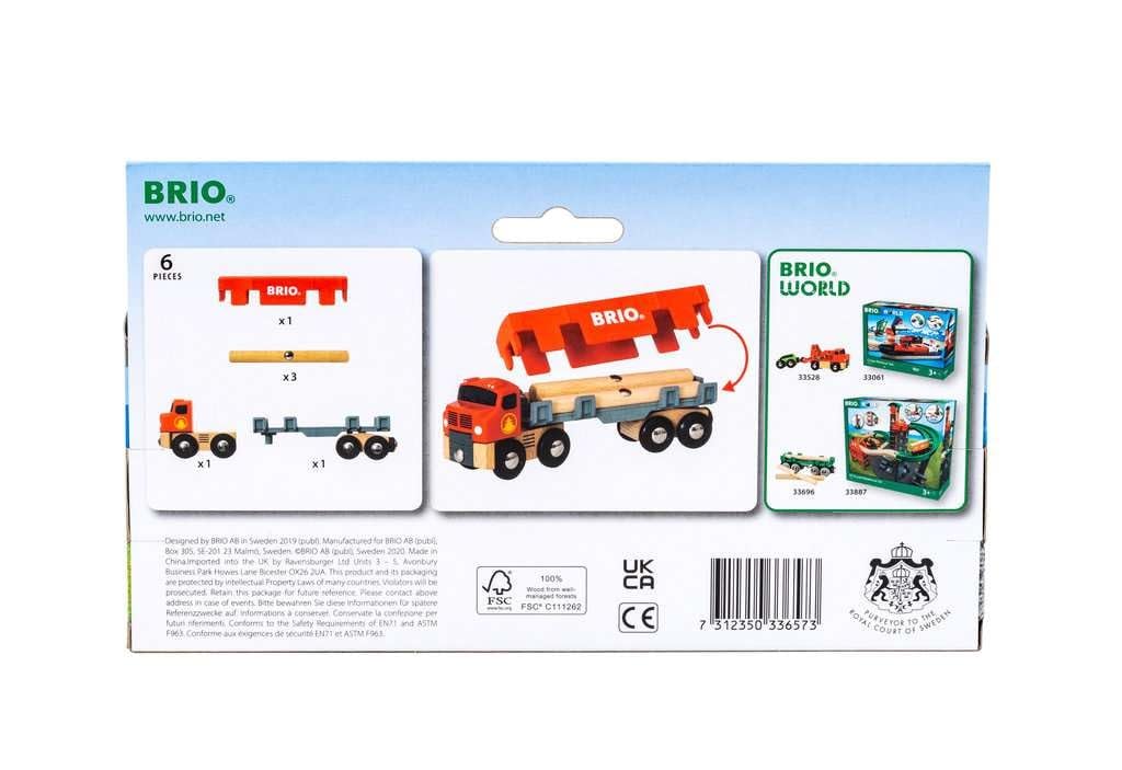 brio-world-holztransporter-mit-magnetladung-lkw-mit-anh-nger-und-st-mmen image 5
