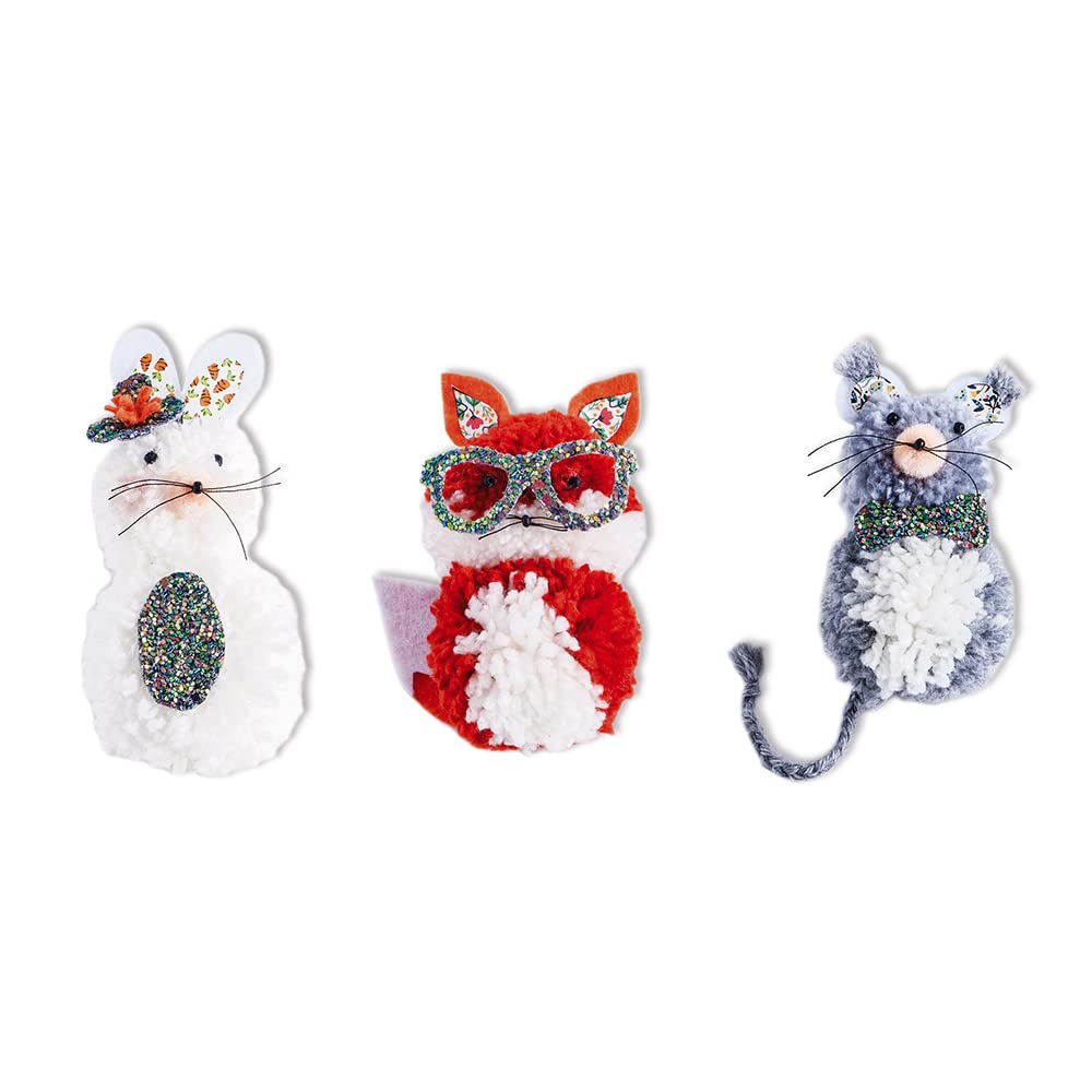 janod-bastelset-pompons-3-kleine-tiere-kreativset image 2
