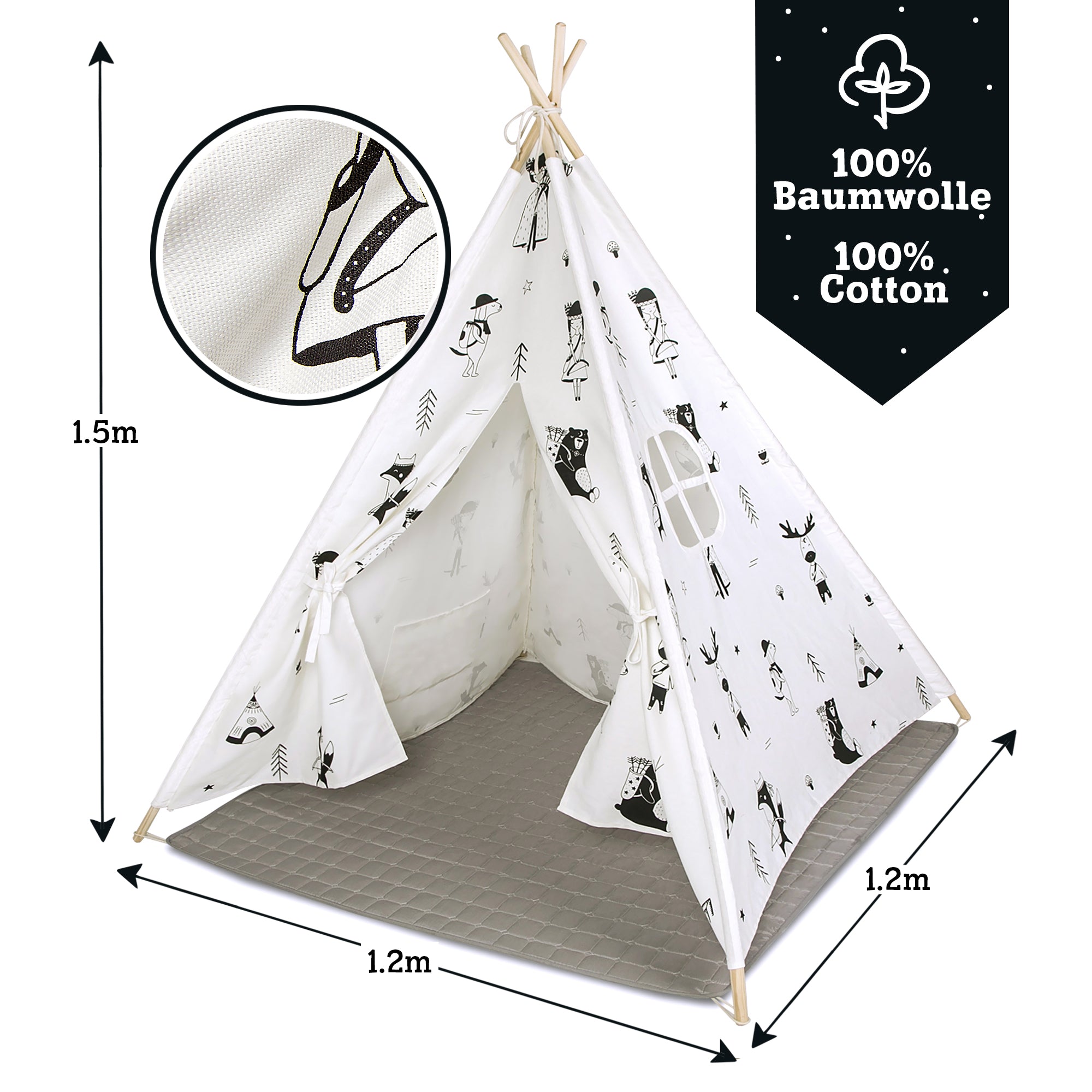 hakuna-matte-tipi-zelt-little-explorers-baumwolle image 2