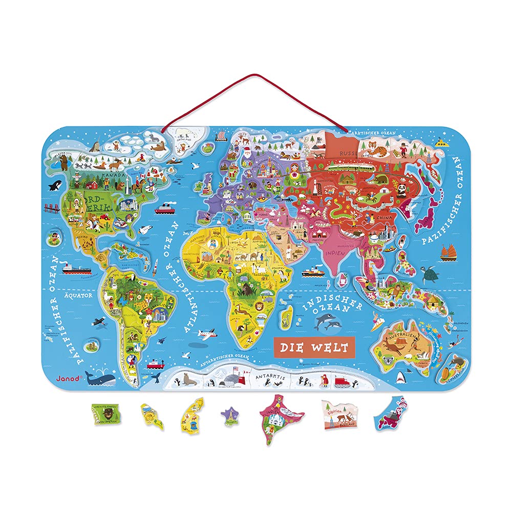janod-magnetische-weltkarte-j05504-92-teiliges-holz-magnetpuzzle image 3