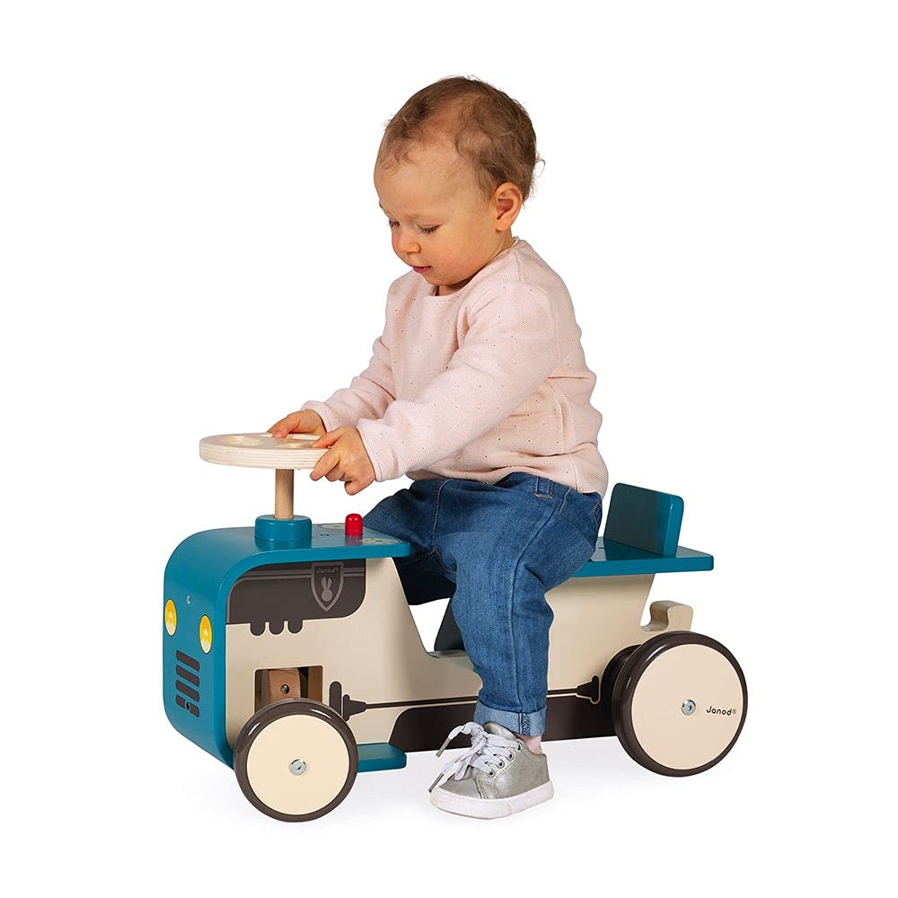 janod-traktor-rutscher-holz-rutschauto-j08053 image 3
