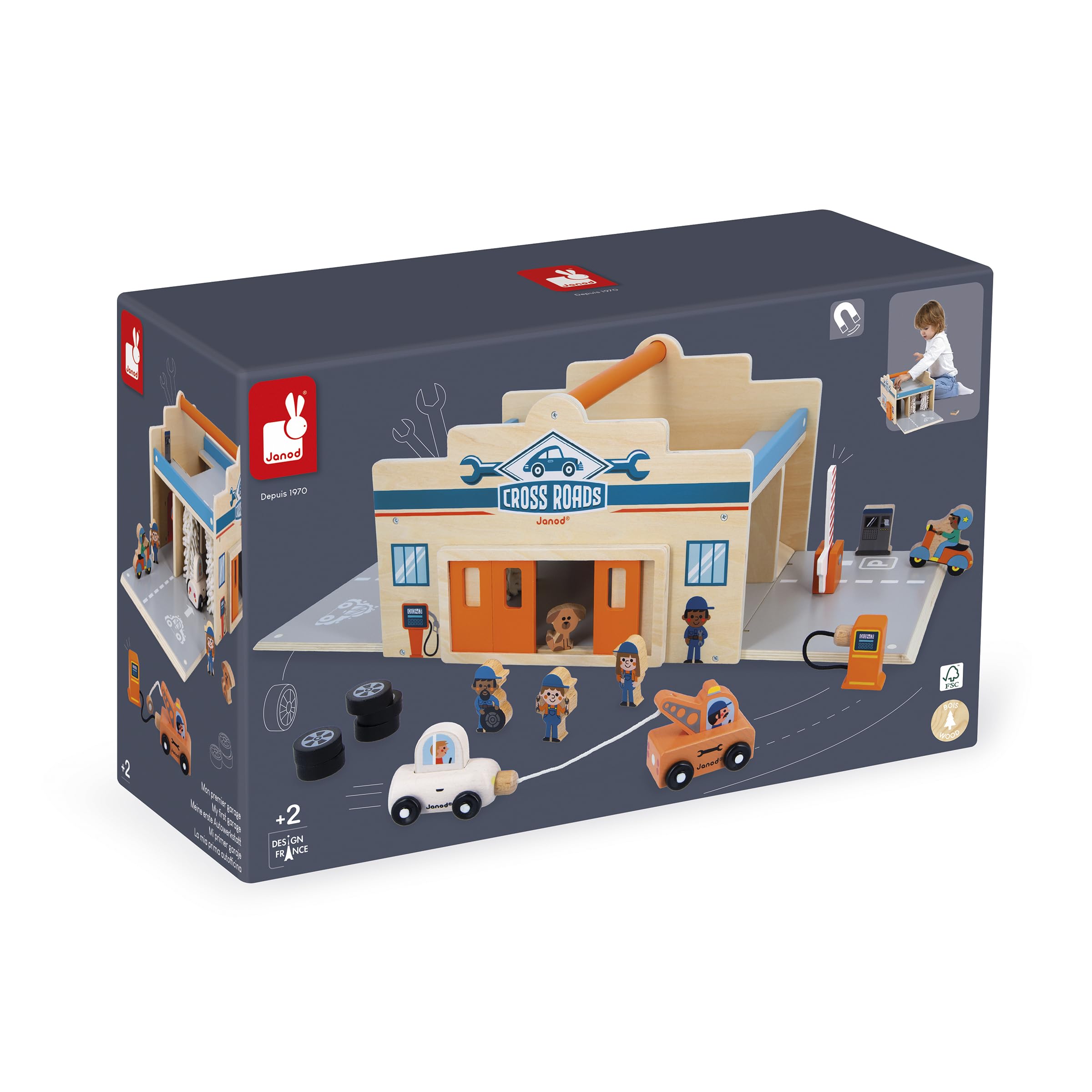 janod-meine-erste-garage-aus-holz-2-ebenen-mit-werkstatt-und-waschanlage-15-teil image 8