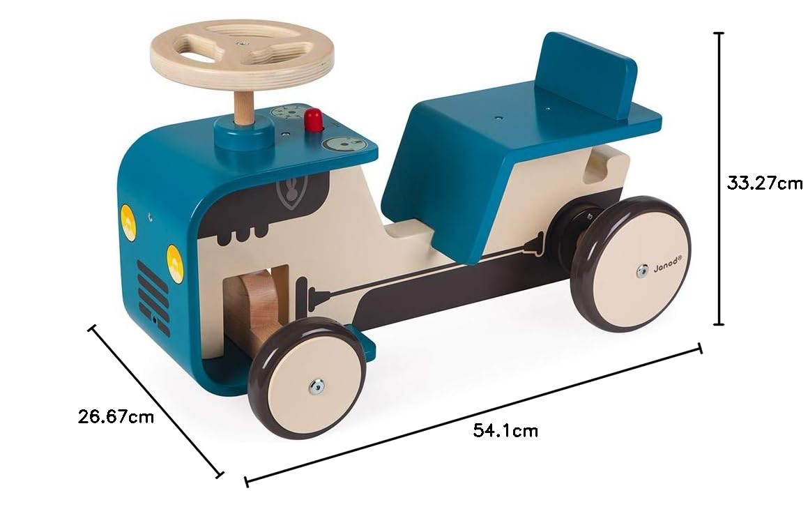 janod-traktor-rutscher-holz-rutschauto-j08053 image 7