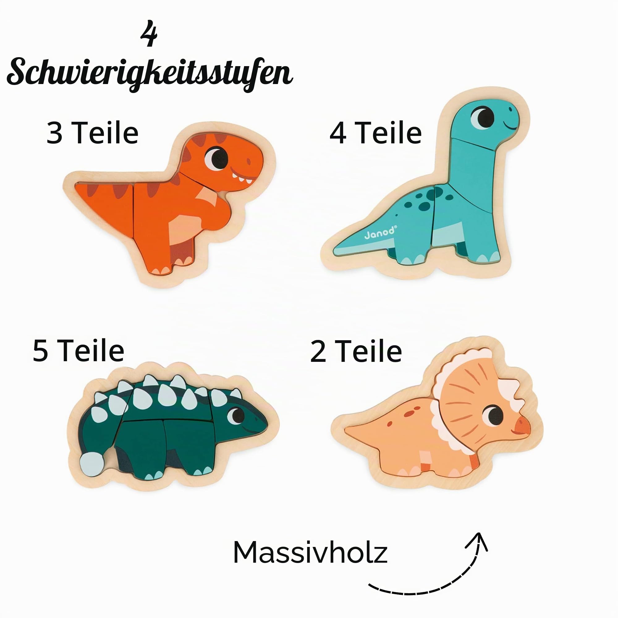 janod-j05824-holzpuzzle-set-dinos-4-evolutive-dino-puzzles-mit-2-bis-5-teilen image 2