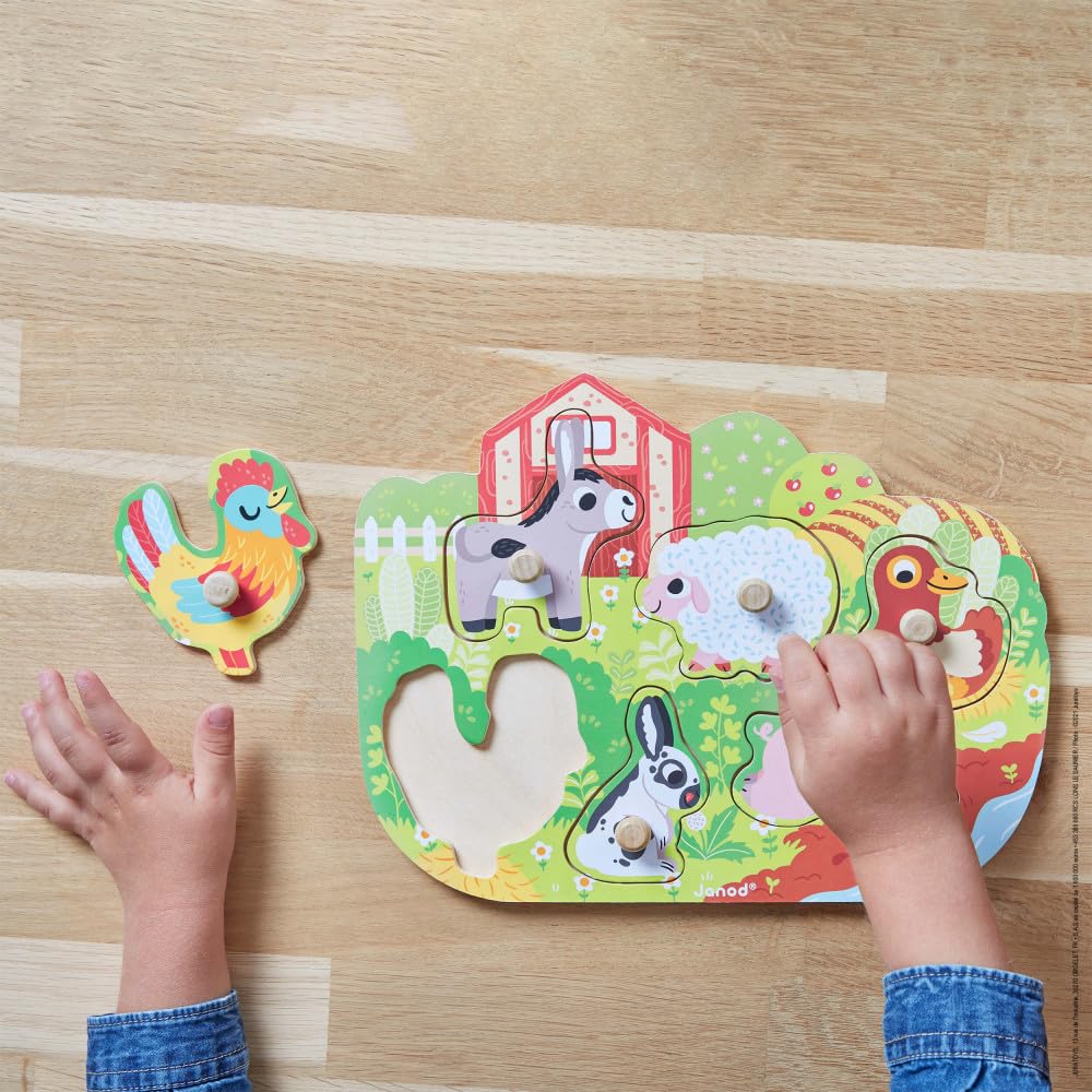 janod-j07096-happy-farm-holzpuzzle-6-teile-bauernhof image 2