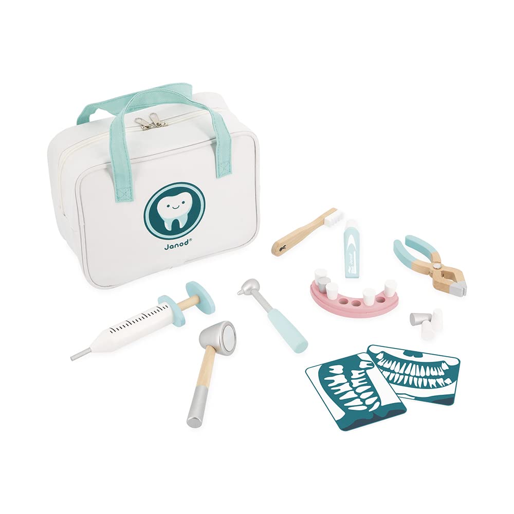janod-zahnarztkoffer-rollenspielset-j06550-mit-9-teiligem-zubeh-r image 1