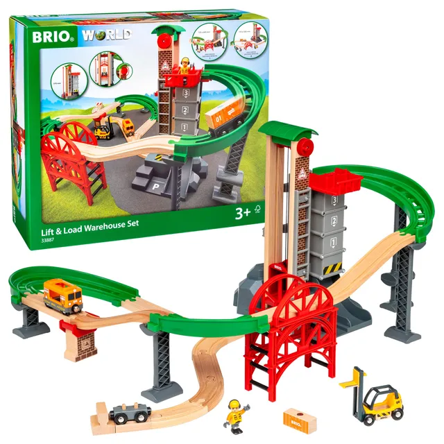 brio-world-33887-gro-es-lagerhaus-set-mit-aufzug-holzeisenbahn-ab-3-jahre image 1