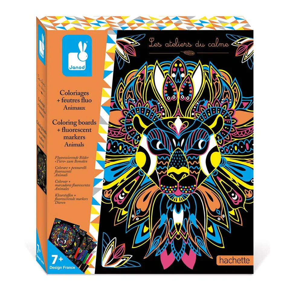 janod-les-ateliers-du-calme-mandalas-neon-tiere-j07949 image 1
