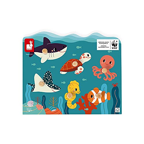 janod-j08619-knopf-puzzle-holz-6-teile-meerestiere-wwf image 5
