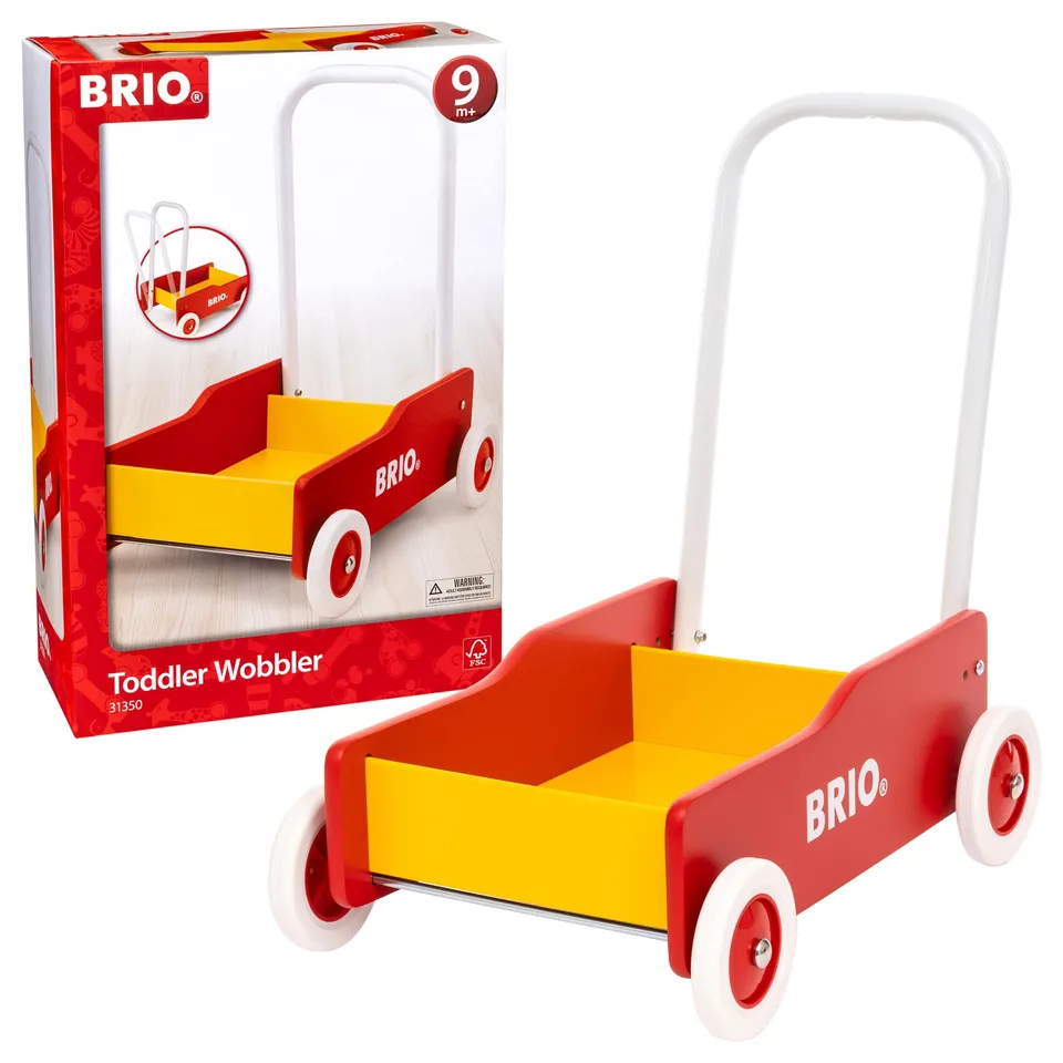 brio-lauflernwagen-rot-gelb-holz-lauflernhilfe image 1