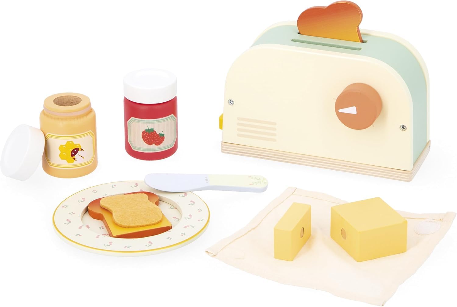 janod-holz-toaster-fr-hst-cksset-j06636-imitationsspiel-mit-10-teilen-ab-3-jahre image 1