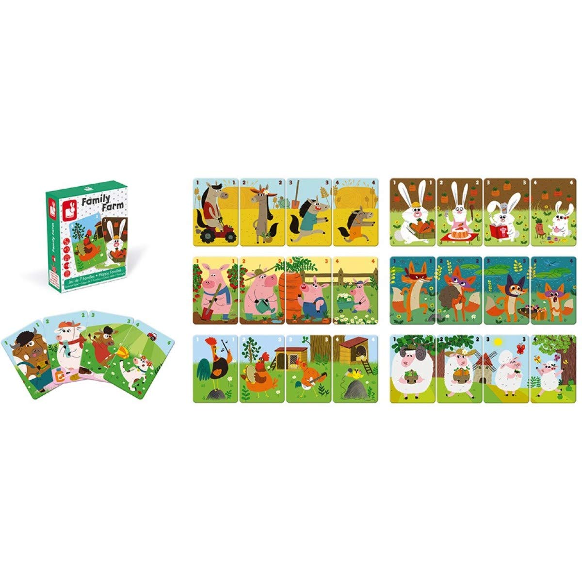 janod-j02756-quartett-tierfamilie-bauernhof-kartenspiel image 2