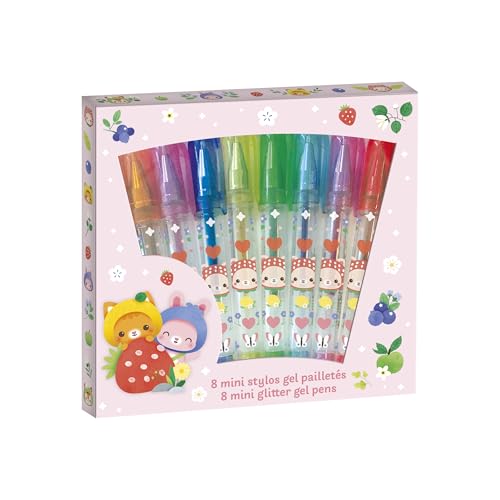 janod-8-mini-glitzer-gelstifte-regenbogenfarben-kawaii-etui-ab-6-jahren image 2