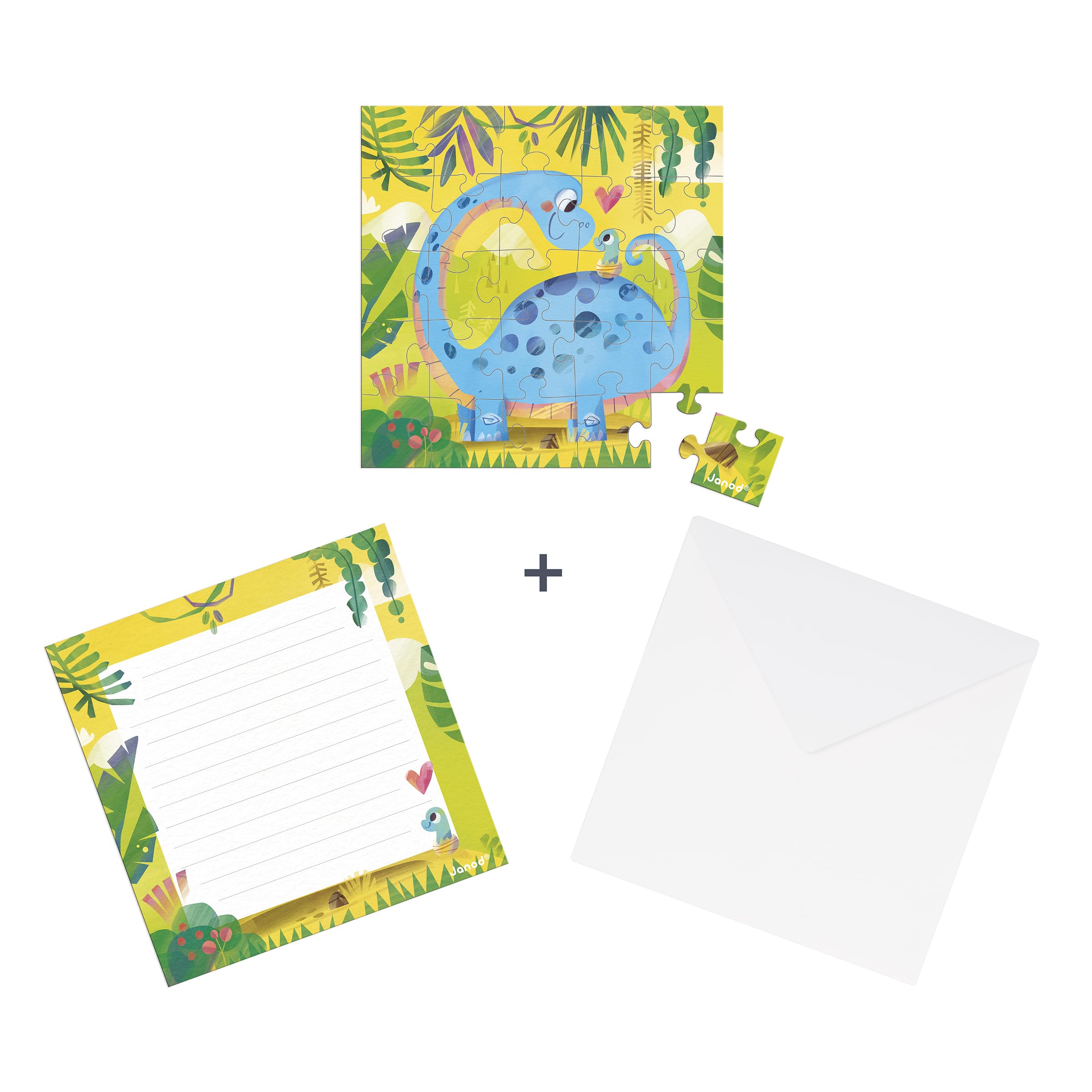 janod-gru-karte-puzzle-dinosaurier-25-teile-mit-karte-und-umschlag image 2