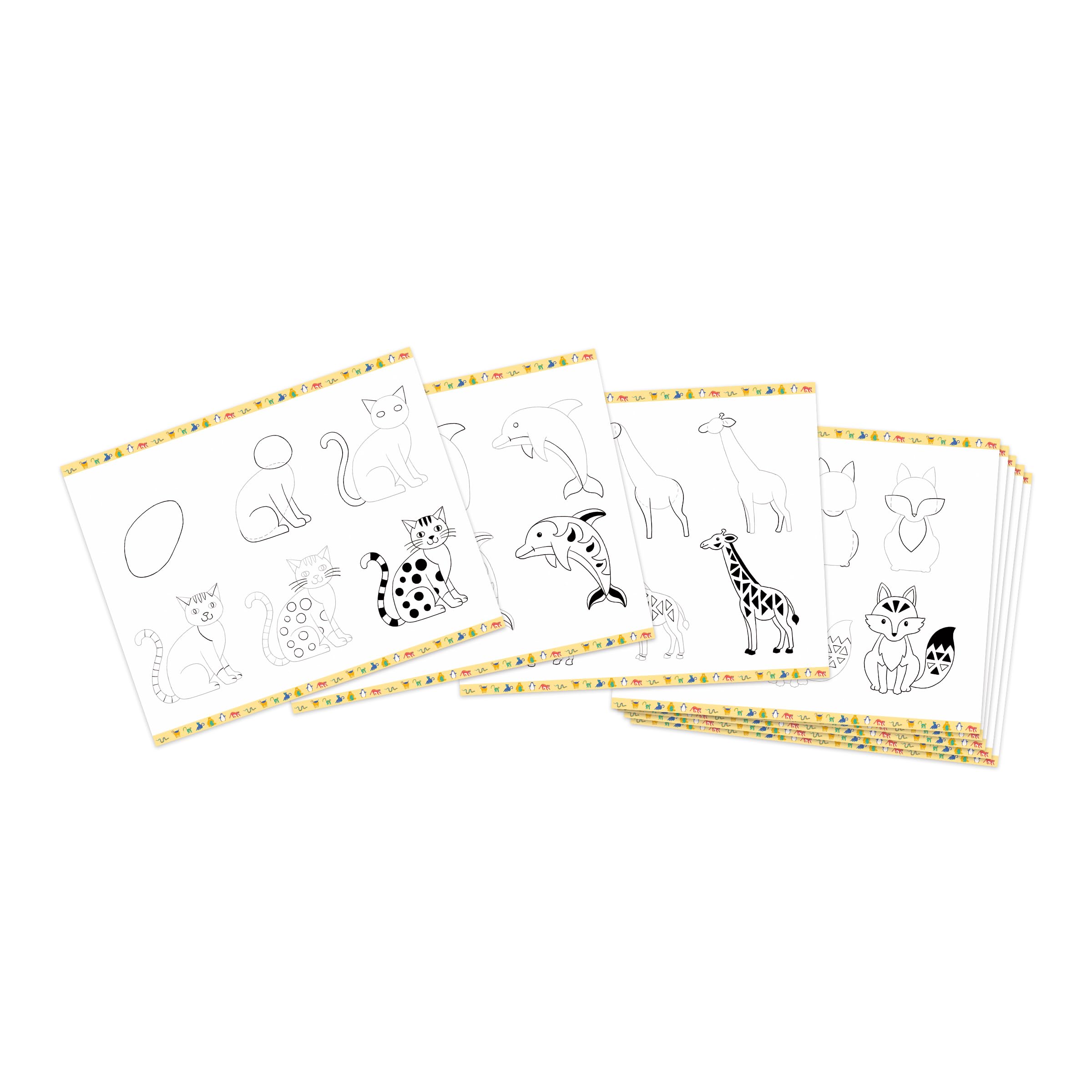 janod-step-by-step-drawing-j09155-zeichenset-20-tier-modelle image 2